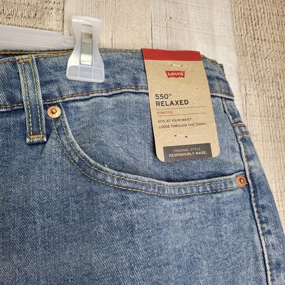Men's Levi's 550 Relaxed-Fit Stretch Straight Blue Jeans 46x32 New. Big … - Picture 4 of 15